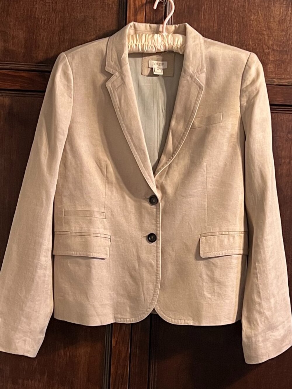J CREW FACTORY 100% LINEN BLAZER  BALLET PINK SIZE 8